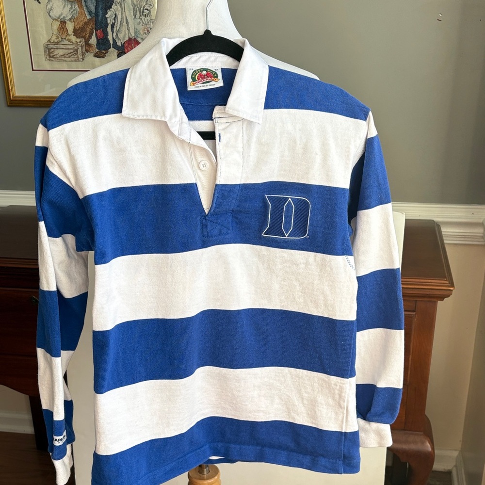 Barbarian Duke Blue and White Striped Rugby Shirt